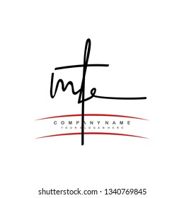 MT initial signature logo. handwriting logo template vector,