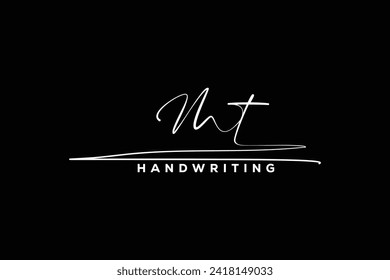 MT initials Handwriting signature logo. MT Hand drawn Calligraphy lettering Vector. M T letter real estate, beauty, photography letter logo design.