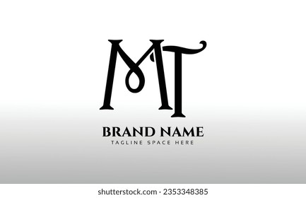 MT initials letter logo design template