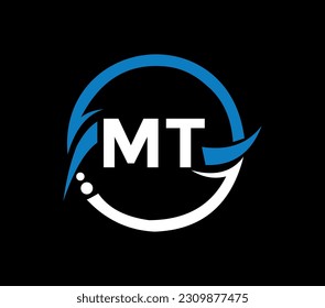 MT Buchstaben Logo-Design mit Kreisform. MT Kreis und Würfel Form Logo Design. MT Monogram, Business, Immobilienlogo. MT Logo-Design mit einzigartigem und einfachem Design.