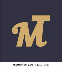 MT letter logo design premium