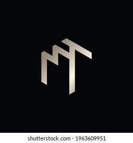 MT letter logo in hexagon shape