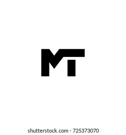 mt letter logo vector