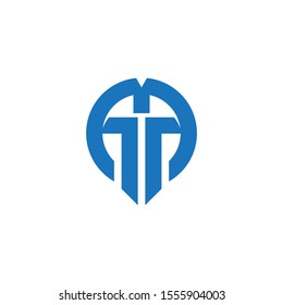 MT Letter Logo Vector Design WIth White Colour