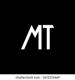 MT logo abstract monogram isolated on black background