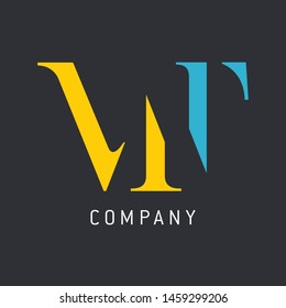 MT logo design. Company logo. Monogram. Letter M and T.