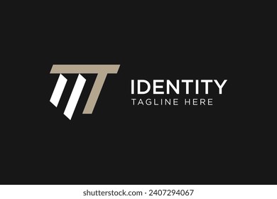 Plantilla de diseño del logotipo MT. Icono de monograma del logotipo MT o TM