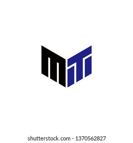 MT Logo Letter Initial With Black and Dark Purple Colors