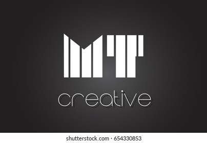 MT M T Creative Letter Logo Design With White and Black Lines.