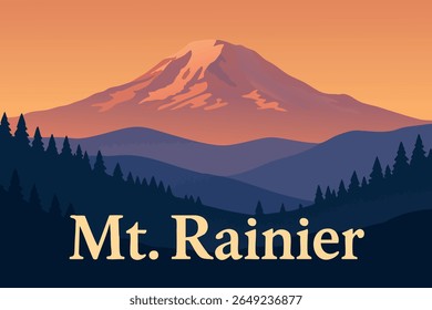 Mt. Rainier’s snow-capped peaks rise majestically against the sky, offering breathtaking views of this iconic mountain and the surrounding wilderness. 