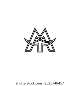 MT, TM, Abstract initial monogram letter alphabet logo design