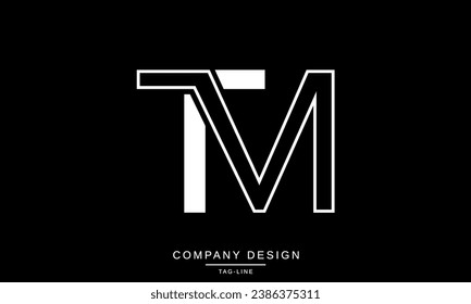 Monograma con el logotipo de las letras abstractas MT, TM