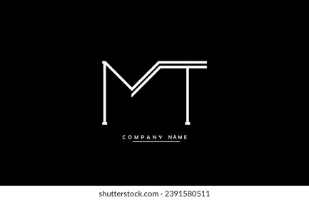 Monogramm des Logos MT, TM Abstrakte Buchstaben