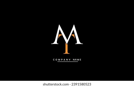 Monograma del logotipo de las letras abstractas MT, TM