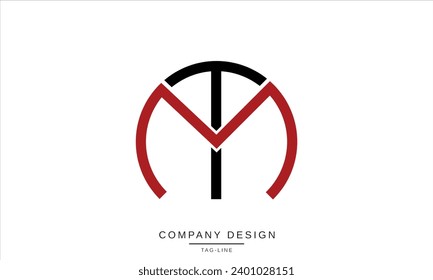 Monogramm des Logos MT, TM, abstrakte Buchstaben