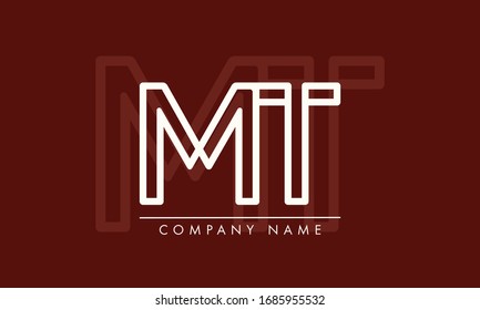MT TM Letter Logo Design Template Vector
