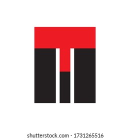 MT or TM letter logo design vector