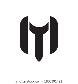 MT or TM letter logo design vector