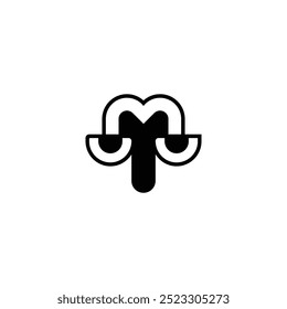 MT, TM, M AND T Abstract initial monogram letter alphabet logo design