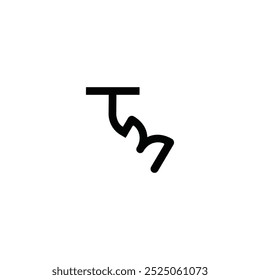 MT, TM, M AND T Abstract initial monogram letter alphabet logo design