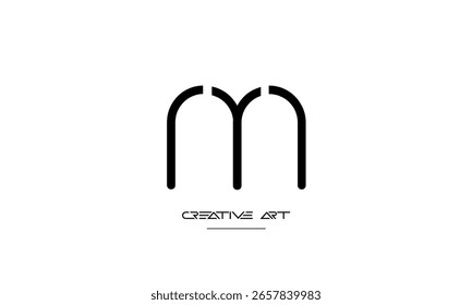 MT, TM, M, T abstract letters logo monogram