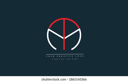 MT, TM, T, M abstract vector logo monogram template