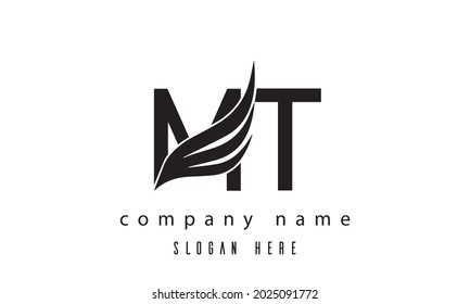 MT wings latter logo Vector