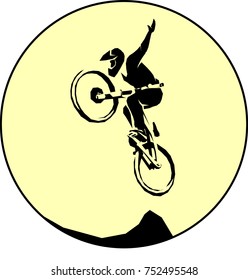 mtb cyclist silhouette vector dirt jumping trick