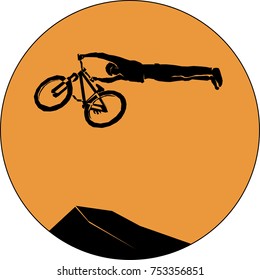 mtb cyclist silhouette vector dirt jumping trick
