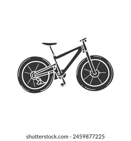 MTB Icon Silhouette Illustration. Mountain Bike Vector Graphic Pictogram Symbol Clip Art. Doodle Sketch Black Sign.