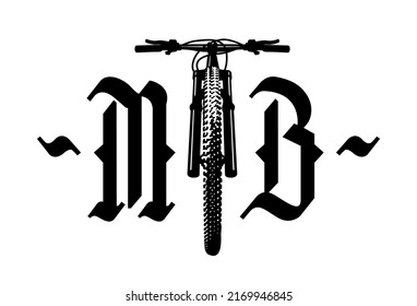 MTB logo. Mountain Bike T-shirt print design.