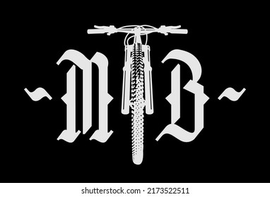 MTB logo. Mountain Bike T-shirt print design.