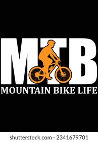 MTB mountain bike life vector art design, eps file. design file for t-shirt. SVG, EPS cuttable design file