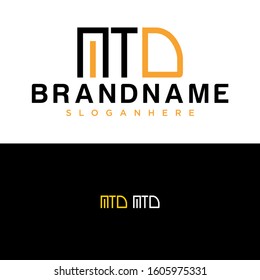 MTD font logo design, newest EPS illustration with simple and elegant style
