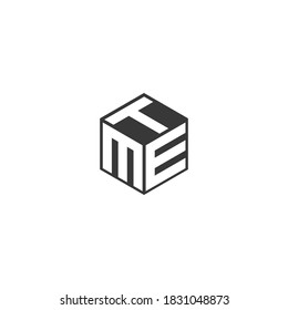 MTE Letra Hexagon Logo Forma creativa Diseño de logotipo poligonal - Ilustración vectorial