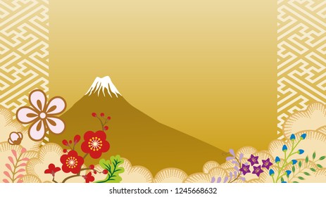 Mt.Fuji and cloudscape - Japanese traditional style background