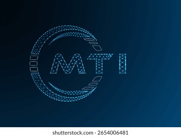 MTI low poly letter logo vector design. MTI lower poly logo design. Low poly logo.