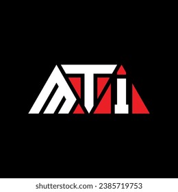 MTI triangle letter logo design with triangle shape. MTI triangle logo design monogram. MTI triangle vector logo template with red color. MTI triangular logo Simple, Elegant, and Luxurious design.