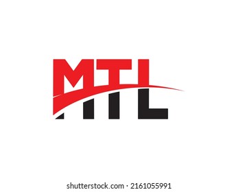 Ilustración del vector de diseño del logotipo inicial de la carta MTL