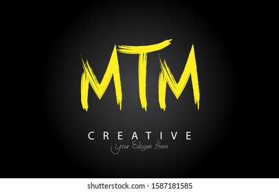 MTM Brush Letter Logo Design. Creative Handwritten Brush Letters Icon Logo Vector Illustration.