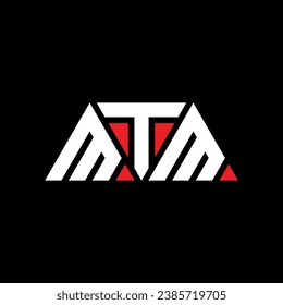 MTM triangle letter logo design with triangle shape. MTM triangle logo design monogram. MTM triangle vector logo template with red color. MTM triangular logo Simple, Elegant, and Luxurious design.