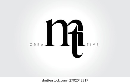 MTmt Elegant Serif Monogram Logo - Luxuriöses typografisches Kleinbuchstaben-Zeichen für modernes Branding