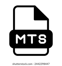 Mts file format video icons. web files label icon. Vector illustration.