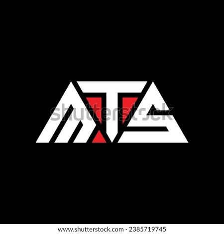 MTS triangle letter logo design with triangle shape. MTS triangle logo design monogram. MTS triangle vector logo template with red color. MTS triangular logo Simple, Elegant, and Luxurious design.