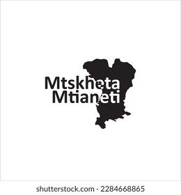 Mtskheta Mtianeti map and black lettering design on a white background