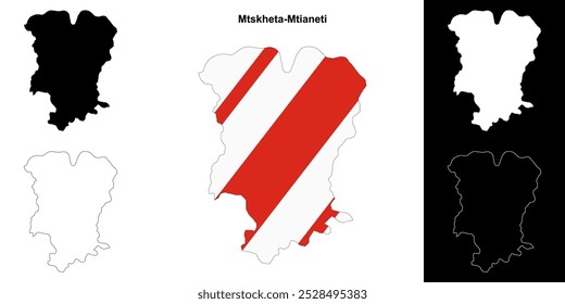 Mtskheta-Mtianeti region outline map set