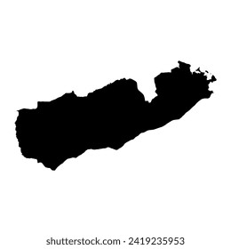 Mtwara Region map, administrative division of Tanzania. Vector illustration.
