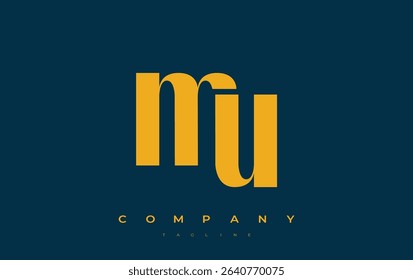 MU Abstract Geometric Logo Design. Modern and elegant logo design with simplistic typography elements, showcasing branding excellence.