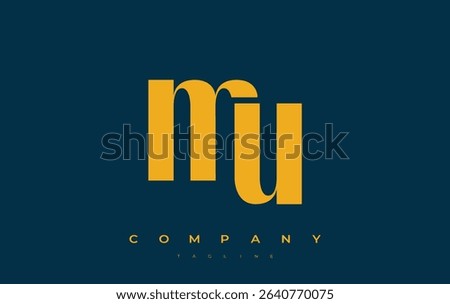 MU Abstract Geometric Logo Design. Modern and elegant logo design with simplistic typography elements, showcasing branding excellence.