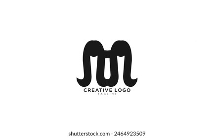 MU Abstract initial monogram letter alphabet logo design